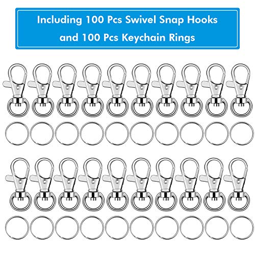 Key Chain Swivel Hooks, Anezus 200pcs Keychain Hardware Metal Swiv...