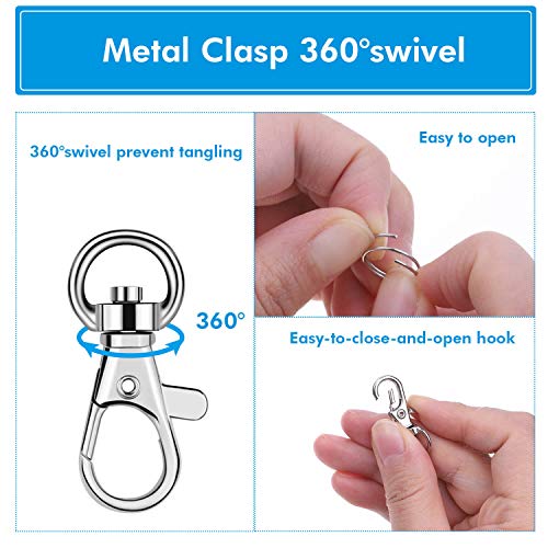 Key Chain Swivel Hooks, Anezus 200pcs Keychain Hardware Metal Swiv...