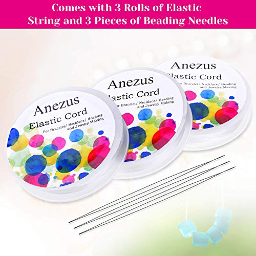 Stretchy String for Bracelets, Anezus 3 Rolls Elastic String Jewel...