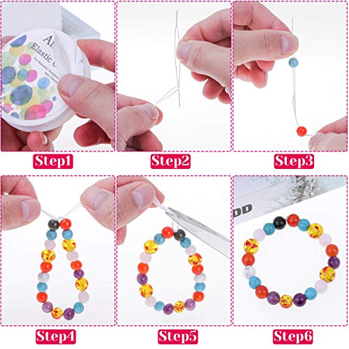 Stretchy String for Bracelets, Anezus 3 Rolls Elastic String Jewel...