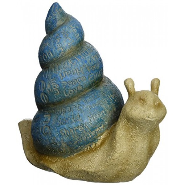 Angelstar 12508 Encouraging Words Garden Snail Statue, 7-Inch, Blue