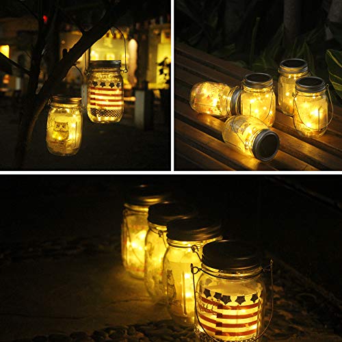 Upgraded Solar Mason Jar Lid Lights, 10 Pack 30 LED Fairy Star Fir...