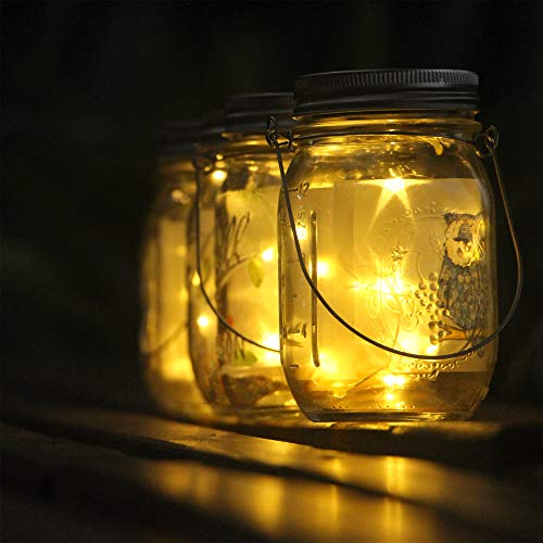 Upgraded Solar Mason Jar Lid Lights, 10 Pack 30 LED Fairy Star Fir...