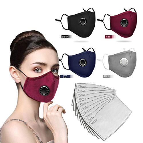 Face Bandanas Cotton with Breathing valve With Activated Carbon Fi...