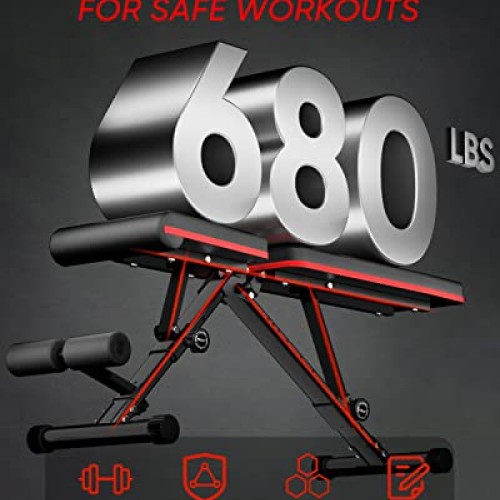 ANHAO Weight Bench, Adjustable Workout Bench for Full Body, Foldab...