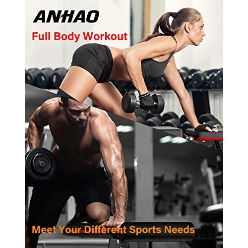 ANHAO Weight Bench, Adjustable Workout Bench for Full Body, Foldab...