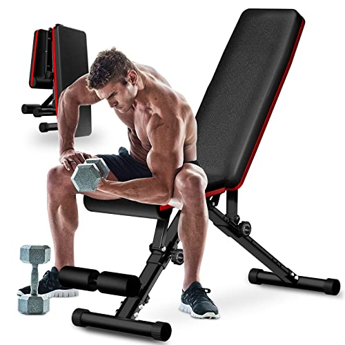 ANHAO Weight Bench, Adjustable Workout Bench for Full Body, Foldab...