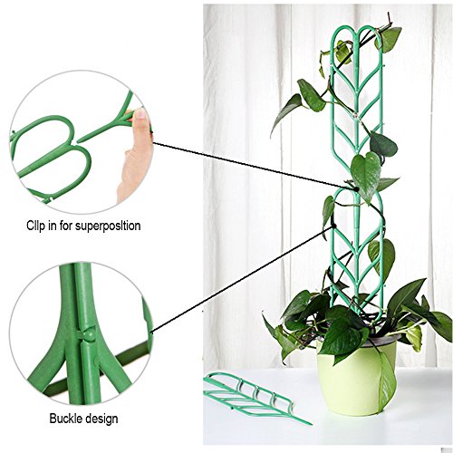 Aniann Garden Trellis for Mini Climbing Plants, Leaf Shape Potted ...