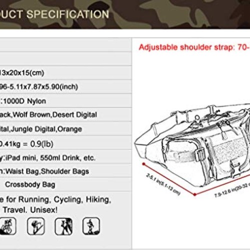 Ankeyeng Tactical Waist Pack Military Fanny Belt Pouch Travel Army...