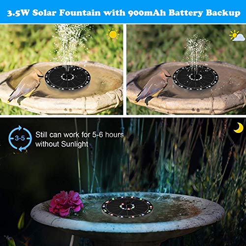 Ankishi Solar Fountain Pump 3.5W, Solar Water Pump Floating Founta...