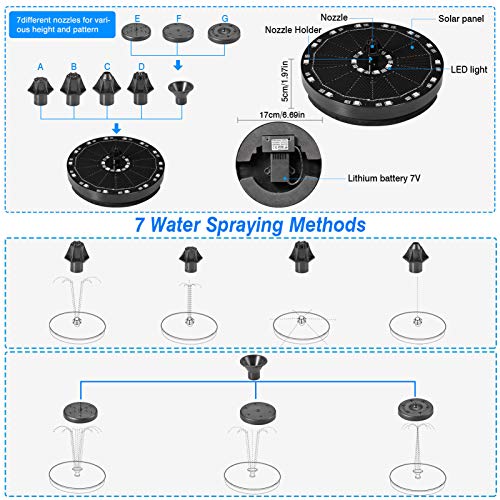 Ankishi Solar Fountain Pump 3.5W, Solar Water Pump Floating Founta...