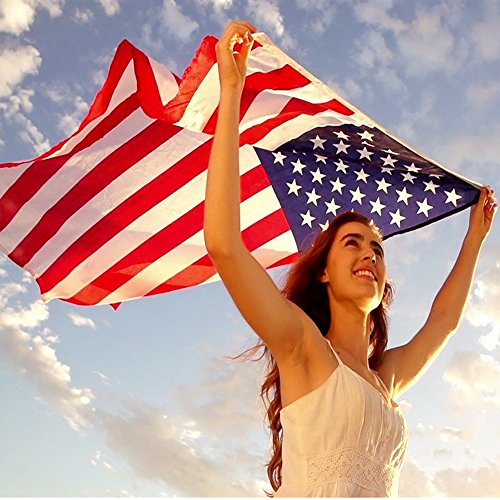 Anley Pack of 2 Fly Breeze 3x5 Foot American US Polyester Flag - V...