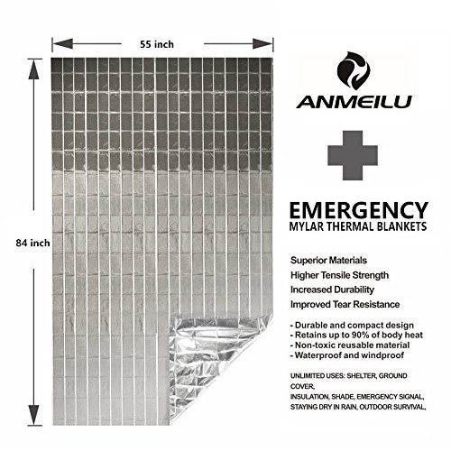 ANMEILU Emergency Mylar Thermal Blankets -Space Blanket Survival k...