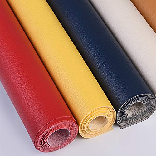 ANMINY Vinyl Faux Leather Fabric Cotton Back for Hand Crafts DIY T...
