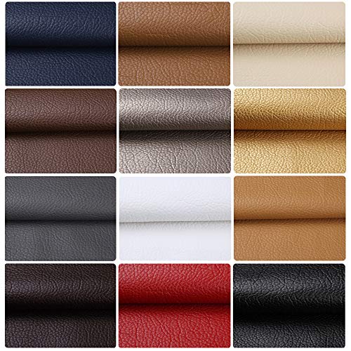 ANMINY Vinyl Faux Leather Fabric Cotton Back for Hand Crafts DIY T...
