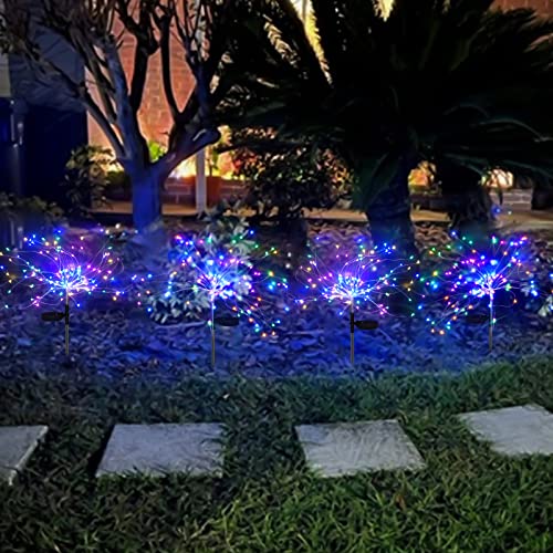 Solar Garden Lights Solar Firework Lights Upgraded 120 LED Solar L...