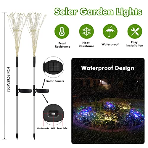 Solar Garden Lights Solar Firework Lights Upgraded 120 LED Solar L...