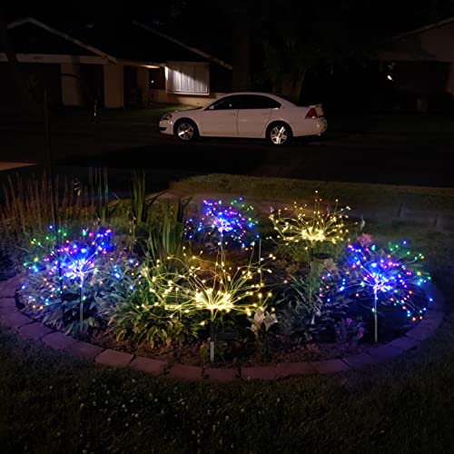 Solar Garden Lights Solar Firework Lights Upgraded 120 LED Solar L...