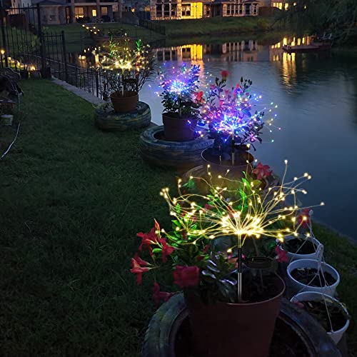 Solar Garden Lights Solar Firework Lights Upgraded 120 LED Solar L...