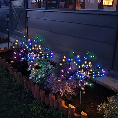 Solar Garden Lights Solar Firework Lights Upgraded 120 LED Solar L...