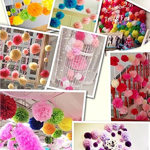 SZBAIDEKJ Paper Pom Poms Color Tissue Flowers Hanging Paper Fans C...