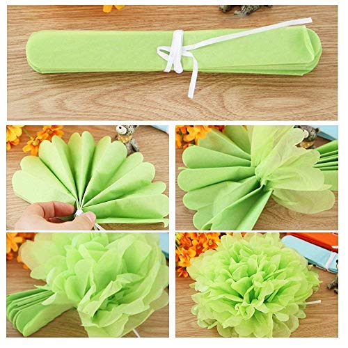 SZBAIDEKJ Paper Pom Poms Color Tissue Flowers Hanging Paper Fans C...