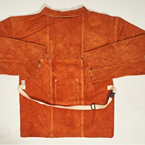 ANTAITHER Split Cowhide Leather Cape Sleeve with a bib apron | Hea...