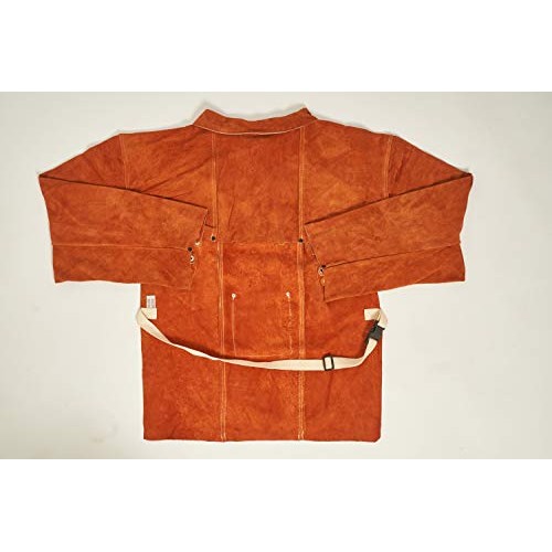ANTAITHER Split Cowhide Leather Cape Sleeve with a bib apron | Hea...