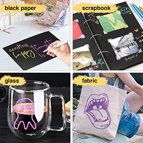 Metallic Markers Permanent Paint Pens: Medium Tip Marker for Black...