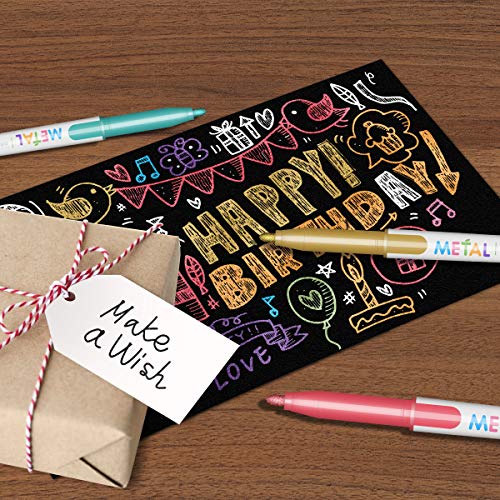 Metallic Markers Permanent Paint Pens: Medium Tip Marker for Black...