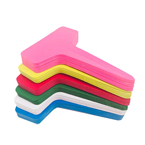 180 Pcs Plastic Plant Labels,6 Colors T-Type Plastic Garden Tags N...