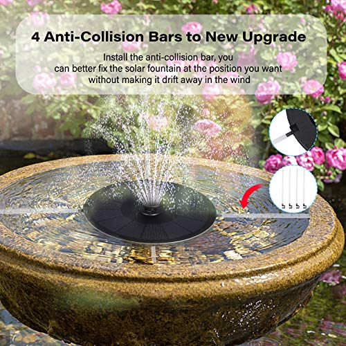 Solar Fountain 3W Storage Battery Solar Powered Fountain,8-in-1 No...