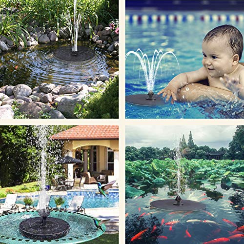Solar Fountain 3W Storage Battery Solar Powered Fountain,8-in-1 No...