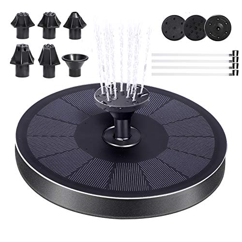 Solar Fountain 3W Storage Battery Solar Powered Fountain,8-in-1 No...