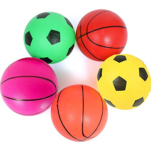 6 Basketballs Kids Rubber Sport Balls Set Dodgeballs Kids Indoor ...