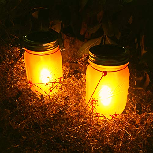 Solar Flame Torch Lanterns Lights,6-Pack Flickering Flame Solar Po...