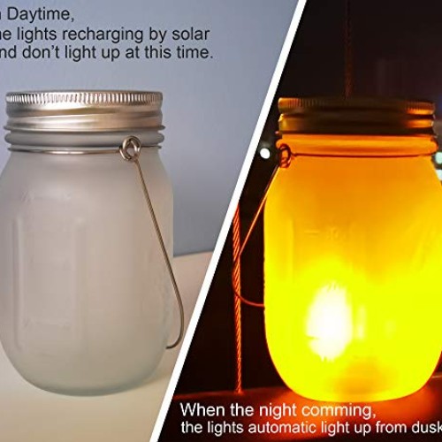 Solar Flame Torch Lanterns Lights,6-Pack Flickering Flame Solar Po...
