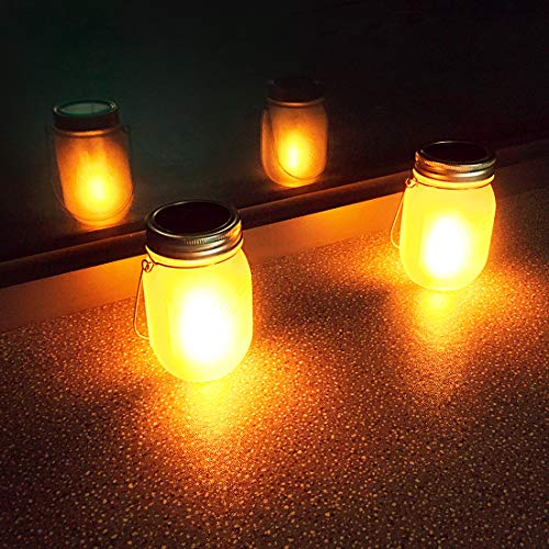 Solar Flame Torch Lanterns Lights,6-Pack Flickering Flame Solar Po...