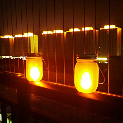 Solar Flame Torch Lanterns Lights,6-Pack Flickering Flame Solar Po...