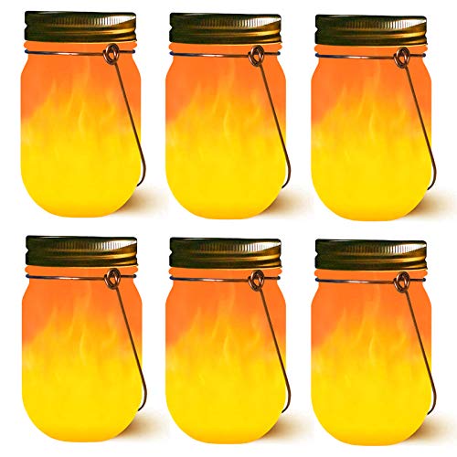 Solar Flame Torch Lanterns Lights,6-Pack Flickering Flame Solar Po...
