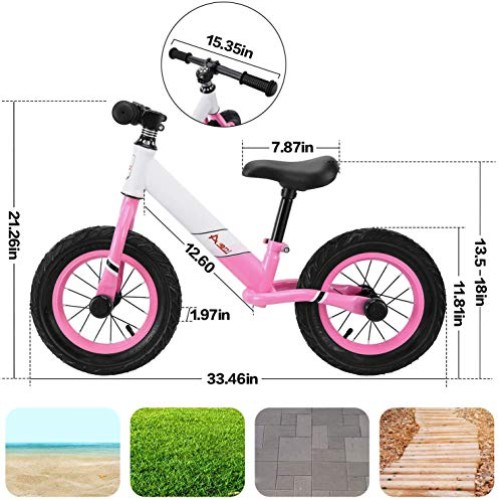 AODI Kids Balance Bike, No Pedal Toddler Bike with Adjustable Seat...