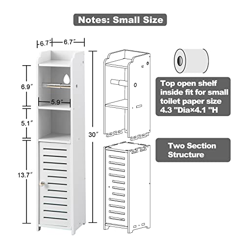 Toilet Paper Holder Stand, Storage Cabinet Beside Toilet for Small...