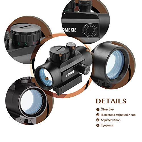 AOMEKIE Airsoft Red Dot Sight Scope Reflex Sight Rifle Scope 30mm ...