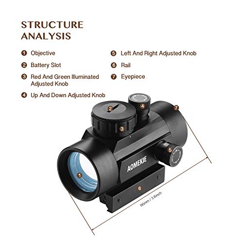 AOMEKIE Airsoft Red Dot Sight Scope Reflex Sight Rifle Scope 30mm ...