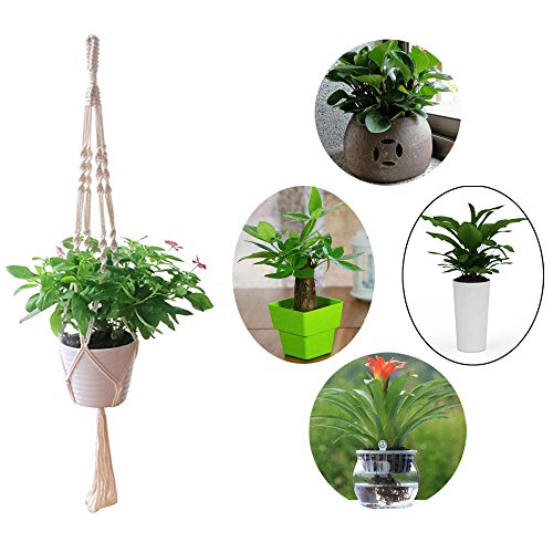 AOMGD 3 Pack Macrame Plant Hanger and 3 PCS Hooks Indoor Outdoor H...