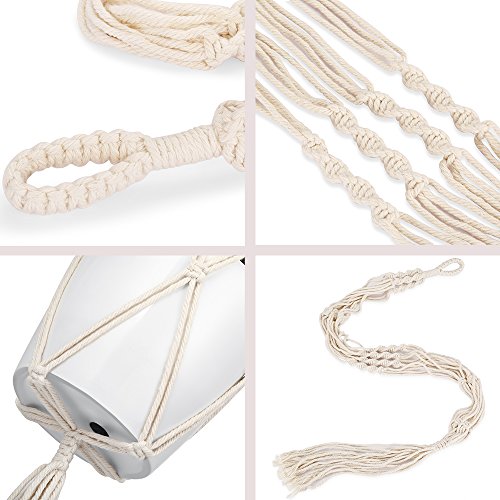 AOMGD 3 Pack Macrame Plant Hanger and 3 PCS Hooks Indoor Outdoor H...
