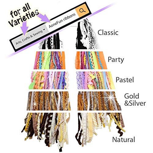 Gold Ribbon & Silver Ribbon for Crafts Holiday Ribbon Fabric Scrap...