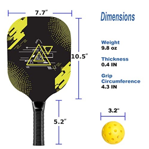AOPOUL Pickleball Paddles, Pickleball Set with 4 Premium Wood Pick...