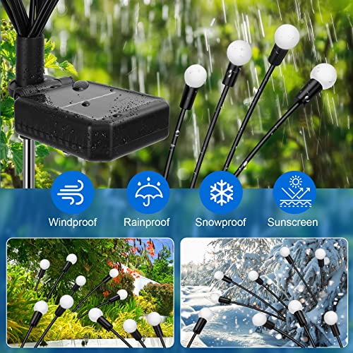 4 Pack 12 LED Solar Garden Lights, New Upgraded Firefly Lights Sol...