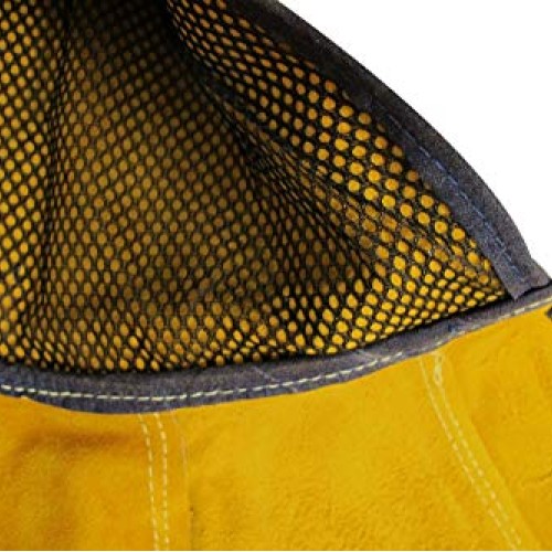 AP-3000Y golden cowhide split leather welding hood with 20cm neck ...